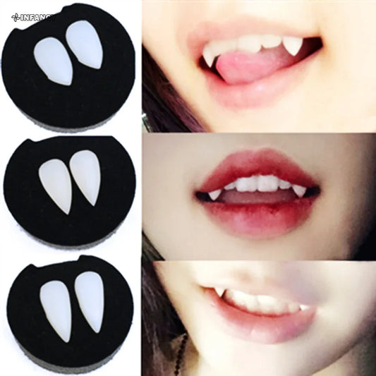 sengpan 1 Pair Vampire Teeth Fangs Halloween Party Masquerade Vampire  Prop Accessories False Teeth Dentures Halloween Decoration