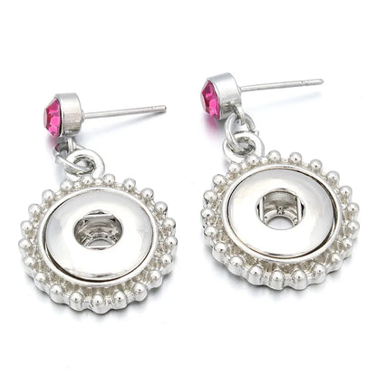 Lianfudai New 12mm Snap Jewelry Earring Metal 12mm Snap Button Earrings Eardrop Mini Snap Earring Charm Buttons