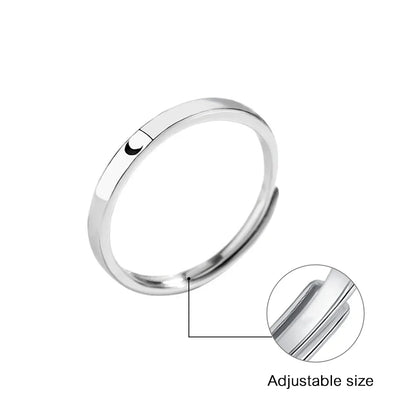 sengpan Sun Moon 2in1 Irregular Match Couple Rings Opening Adjustable Ring Sterling Silver Wedding Ring Jewlery Lover Gift for Friends