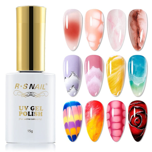 sengpan Blossoming Gel Nail Polish 15ml Clear Watercolor Transparent Nail Art Design Soak Off UV LED All For Manicure Gel