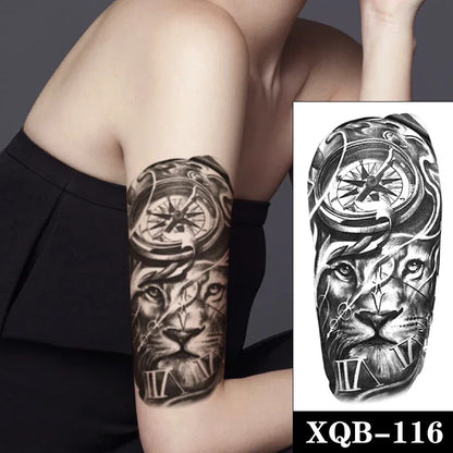 sengpan Waterproof Temporary Tattoo Sticker Black Realistic Tiger Line Totem Design Fake Tattoos Flash Tatoos Arm Body Art for Women Men