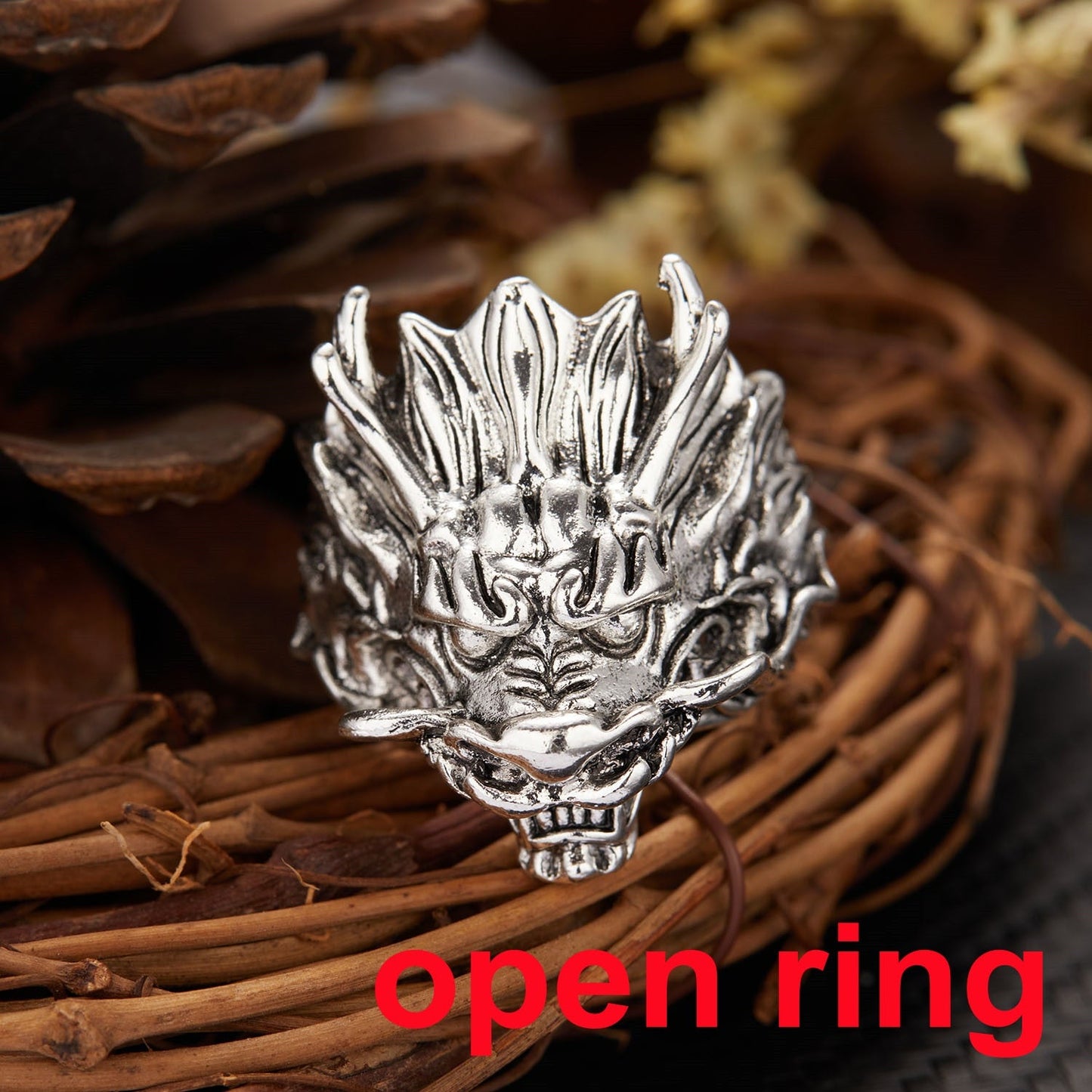 sengpan Creative Gothic Black Spider Animal Rings Funny Halloween Party Octopus Wizard Hat Ghost Pumpkins Finger Rings Halloween Jewelry