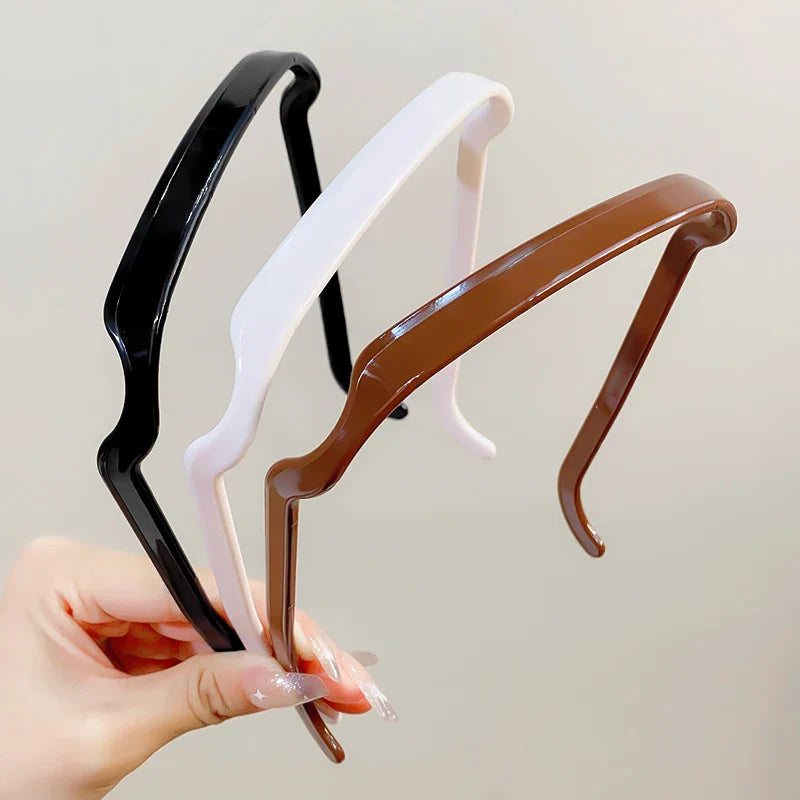 Lianfudai New Sunglasses Frame Shape Plastic Hairband For Women Elegant Solid Headband Hair Decorate Hair Hoop Fashion Hair Accessories