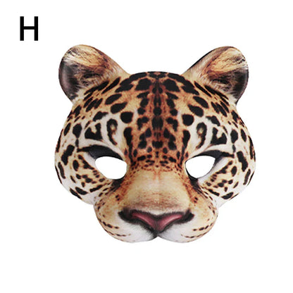 sengpan 3D Tiger Pig Bunny Rabbit Leopard Half Face Mask Creative Funny Animal Halloween Masquerade Party Cosplay Costume Decor