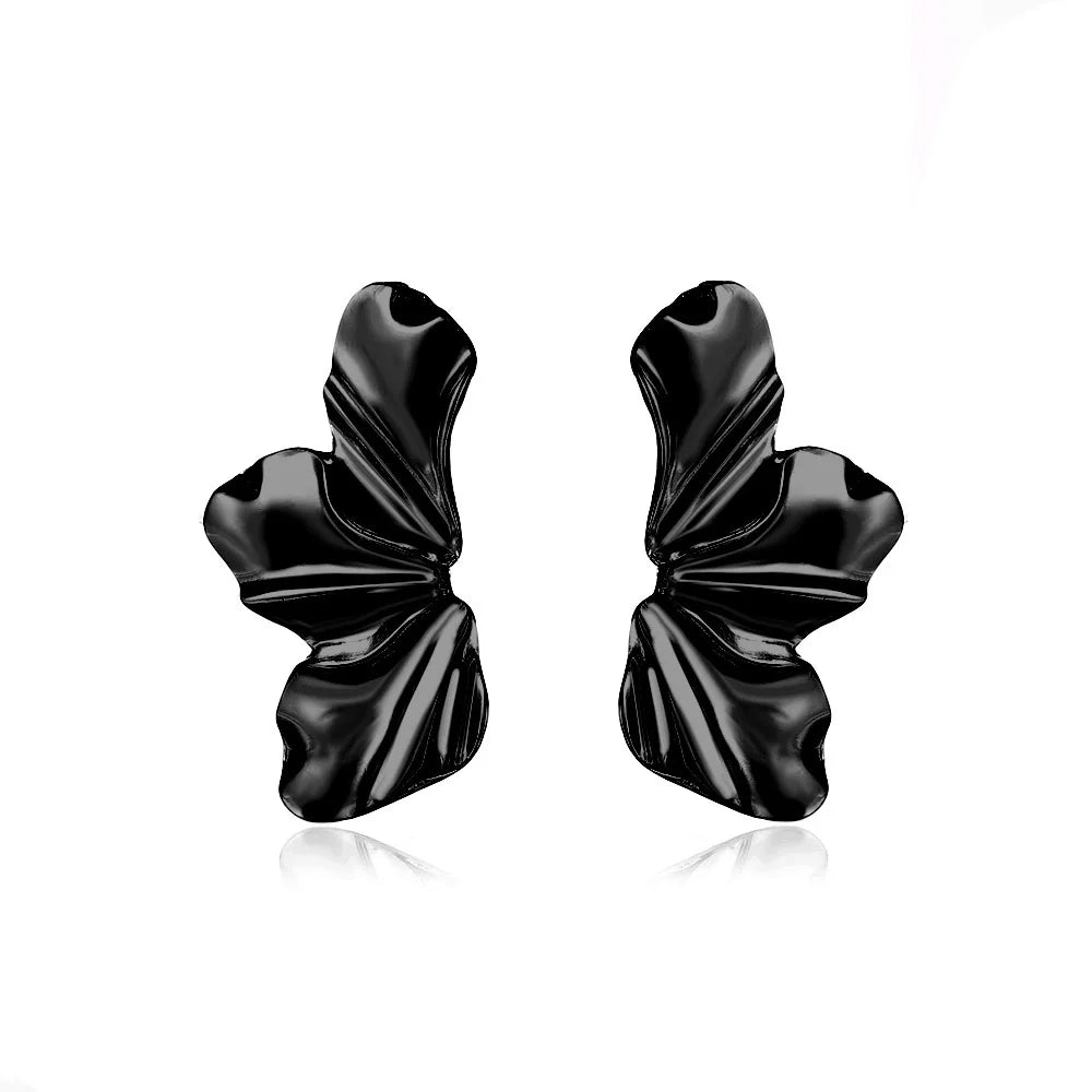 Lianfudai New  Trendy Design French Petal Stud Earrings For Women Korean Fashion Earring Birthday Party Jewelry Gifts