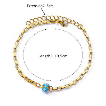 sengpan Evil Eye Beaded Anklets for Women Stainless Steel Gold Plated Ankle Bracelet New In Trend Summer Beach Jewelry Accessories