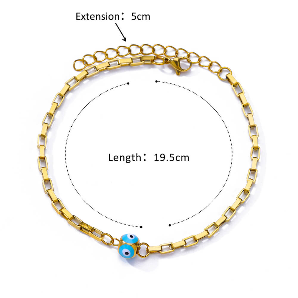 sengpan Evil Eye Beaded Anklets for Women Stainless Steel Gold Plated Ankle Bracelet New In Trend Summer Beach Jewelry Accessories