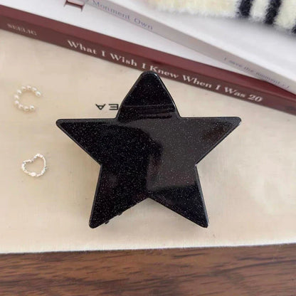 sengpan Pentagram Y2k Fashion Large Shiny Five-Pointed Star Hair Clip Claw Acrylic Acetic Acid Shark Clip Hair Accessories 7cm