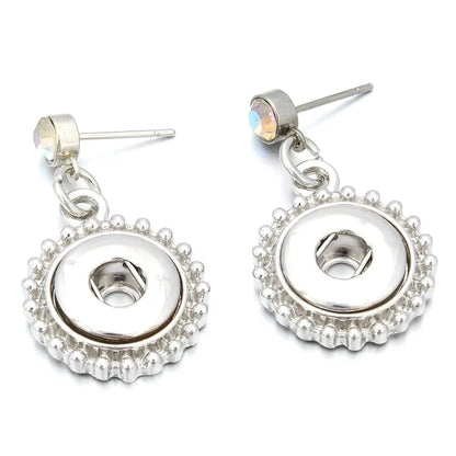 Lianfudai New 12mm Snap Jewelry Earring Metal 12mm Snap Button Earrings Eardrop Mini Snap Earring Charm Buttons