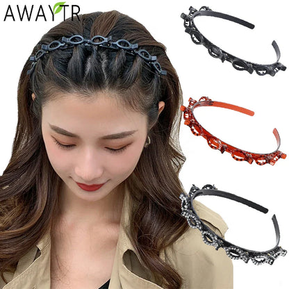 sengpan Unisex Alice Hairband Headband Men Women Sports Hair Band Hoop Metal Hoop Double Bangs Hairstyle Hairpin Hair Accessories