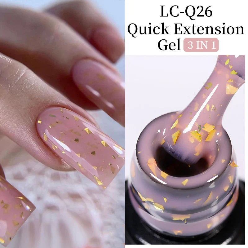 sengpan 7ML Gold Foil Quick Extension Gel Nail Polish Nude Purple Nail Flakes Vernis Semi Permanent UV Gel Nail Art Hard Gel