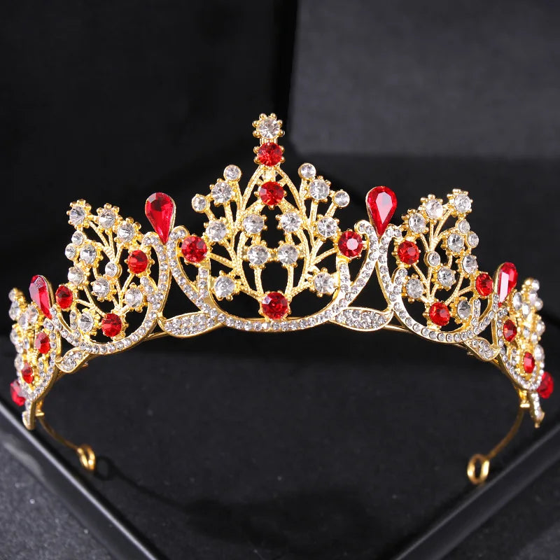 Lianfudai Elegant Luxury Girls Crystal Bridal Tiara Crown Birthday Party New Fashion Bride Queen Headbands Hair Jewelry Accessories