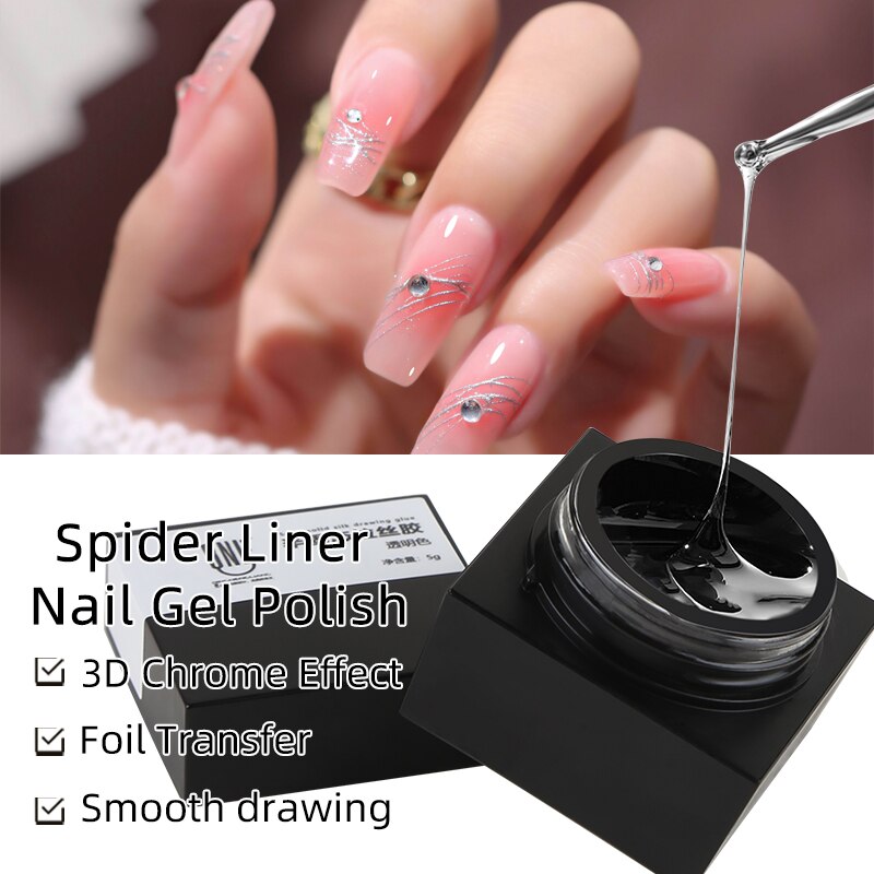 sengpan Semi-solid Drawing Gel Glue Magic Mirror Powder Spider Liner Nail Gel Polish Lamp Gel Lacquers Adhensive Glue Gel Manicures