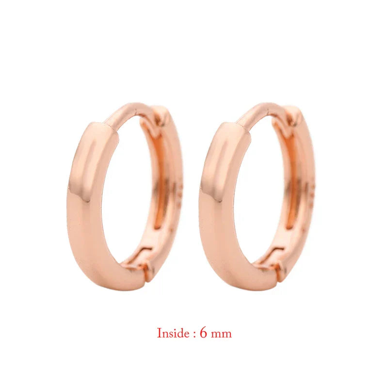 sengpan 1Pair Single Minimal Gold Color Tiny Cartilage Hoop Earrings Stainless Steel Trendy Glossy Small Huggie Earring Piercing Jewelry