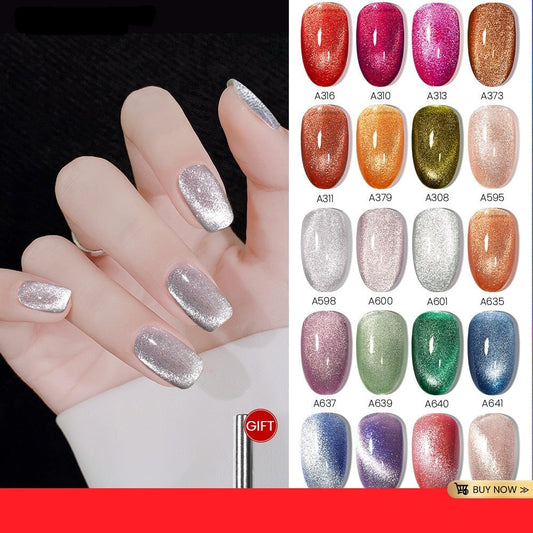 sengpan 7ml Cat Eye Gel Nail Polish Shiny Magnetic Gel Semi Permanent Soak Off UV Gel Glitter Manicure For Nail Art Gel Varnish