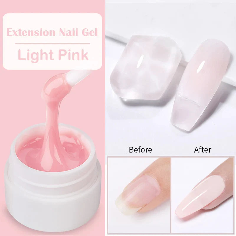 sengpan 8ML Clear Non Stick Hand Solid Extension Nail Gel Polish Carving Flower Nail Art Construction UV Gel Acrylic Varnishes