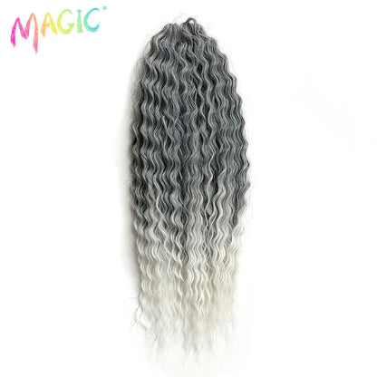 sengpan  Synthetic Hair Water Wave 24Inch Braid Hair Twist Crochet Hair Ombre Blonde Pink Deep Wave Braiding Hair Extension Cosplay