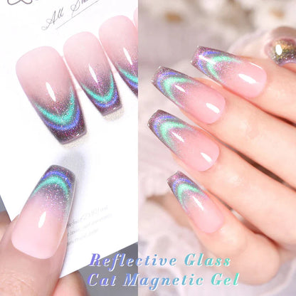 sengpan Super Holos Cat Magnetic Nail Gel Polish for Nails 10ml Soak Off Holographics Laser Gel Polish Auroras Glimmer Nails