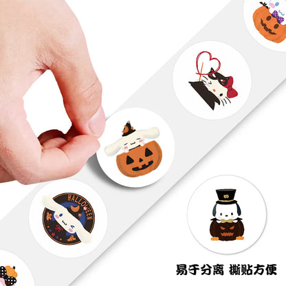 sengpan 500pcs/Roll Halloween Sanrio Cute Cartoon Sealing Sticker DIY PVC Laptop Decals Decoration Stiker Reward Gift Toys