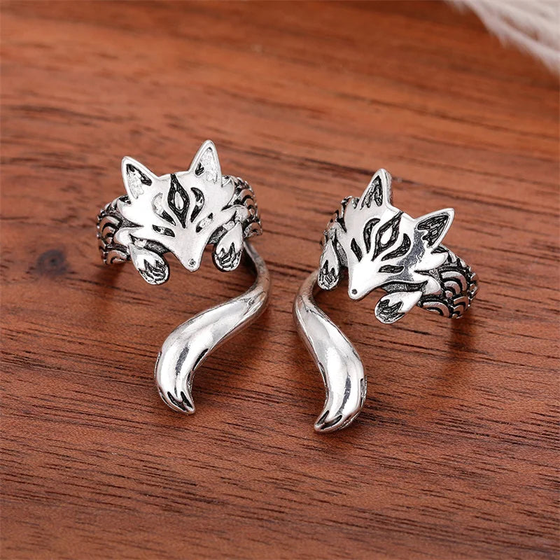 sengpan New Trendy Fox Shape Clip Earrings for Women Antique Silver Color Ear Cuff Earrings Girl Statement Jewelry