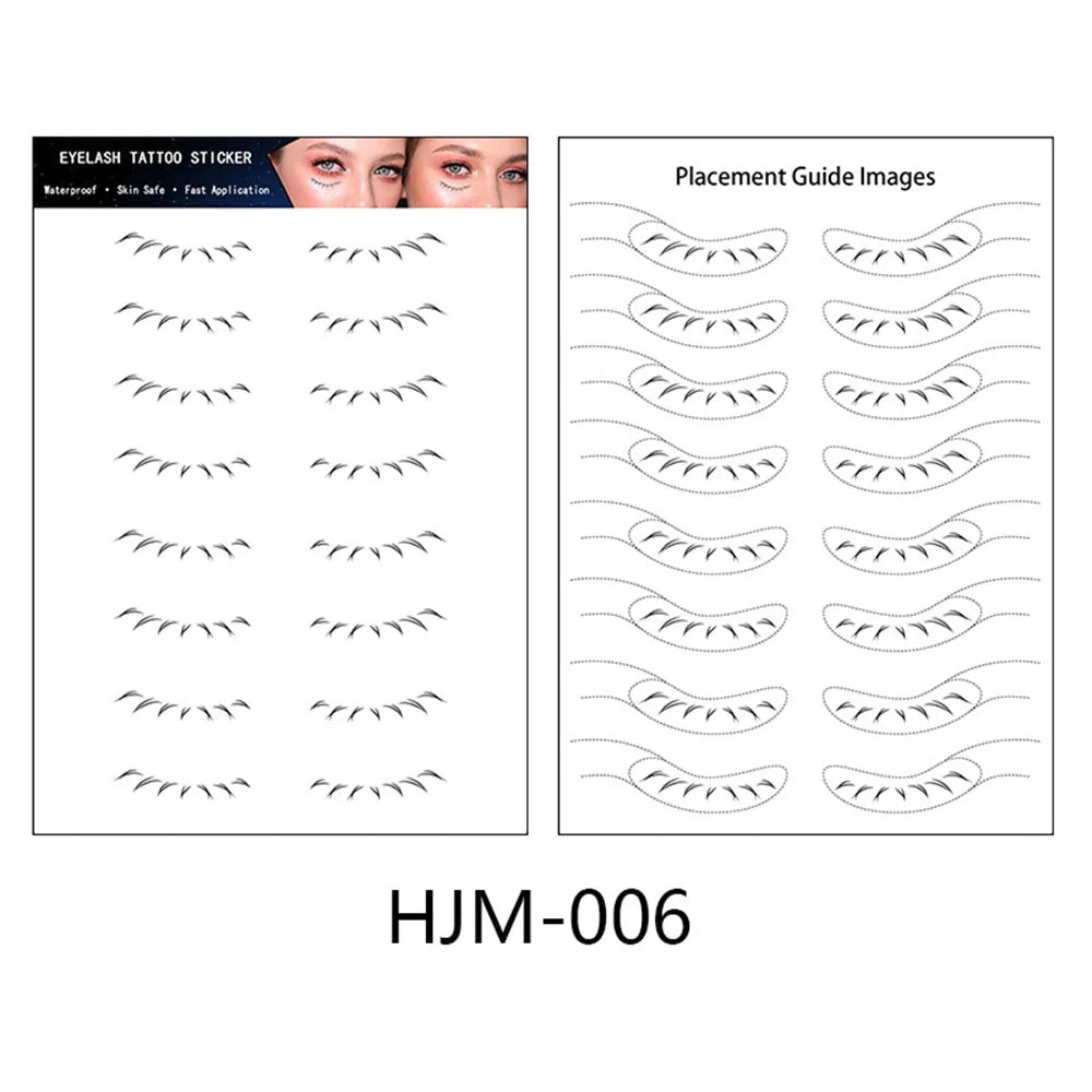 sengpan 8 Pairs Lower Eyelash Tattoo Stickers Makeup Fake Lashes Temporary Tattoo Patch Natural False Eyelash Eyelashes Extension