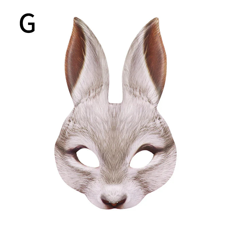 sengpan 3D Tiger Pig Bunny Rabbit Leopard Half Face Mask Creative Funny Animal Halloween Masquerade Party Cosplay Costume Decor