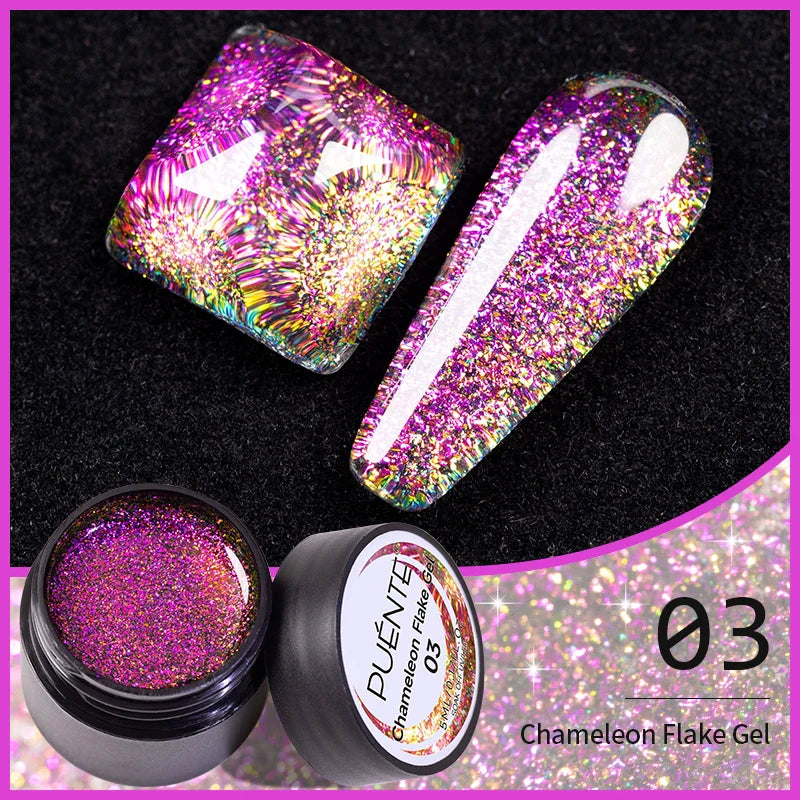 sengpan Sparkling Summer Glitter Sequins Gel Nail Polish 5ML Cream Puff Gel Soak Off UV Nail Gel Semi-permanent Varnish For Manicure