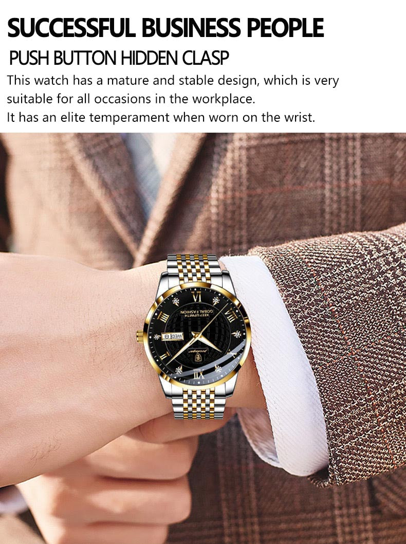 sengpan  father's day gifts Men Watch Fashion Business Quartz Watches Top Swiss Brand Luxury Waterproof Luminous Stainless Stain Mens Wristwatches