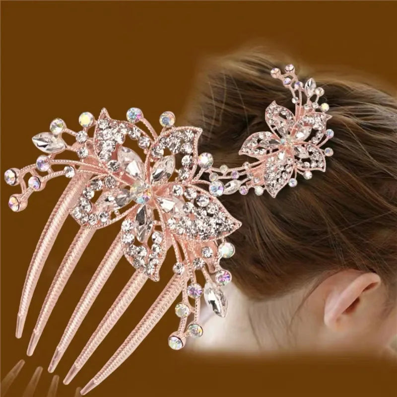 sengpan Women Bridal Rhinestone Hair Combs Clips Wedding Hair Accessories Hair Pin Bride Barrette Hair Tiara Jewelry Accessories