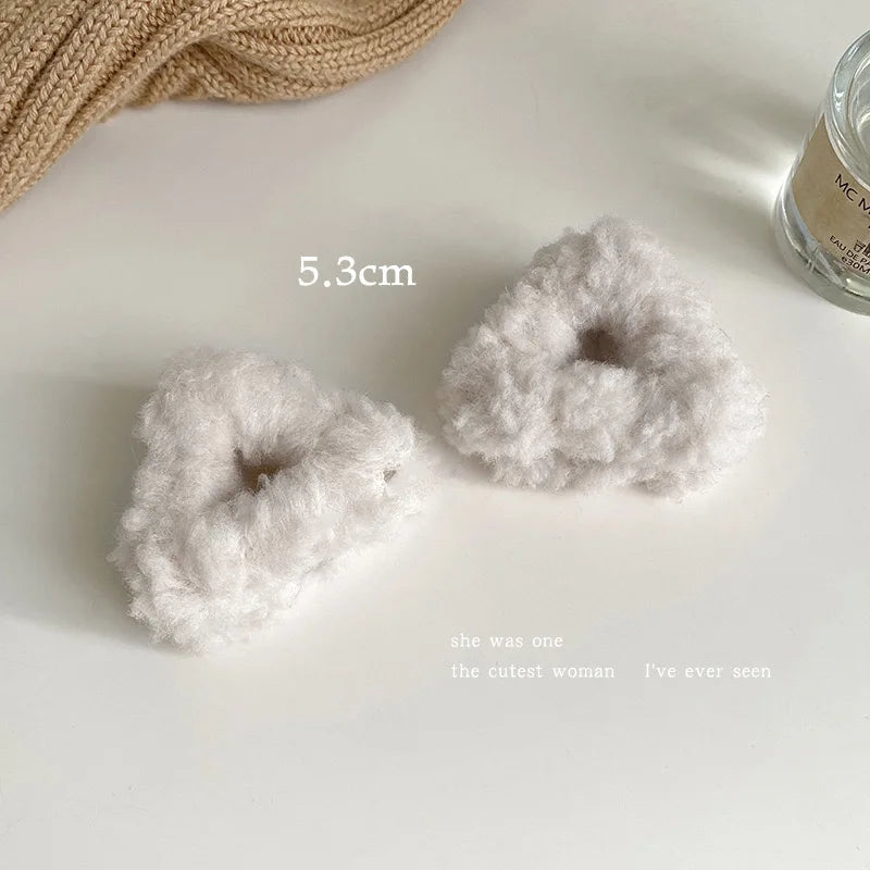 sengpan Plush Cat Ears Hair Clips For Women Girls Lamb Cashmere Hairpin Forehead Bangs Clip Fluffy Children New Winter Hair Accessories