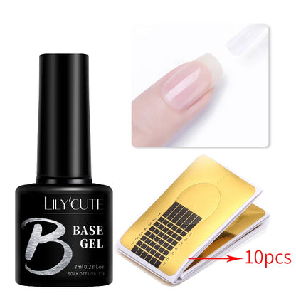 sengpan 7ML Quick Extension Gel Nail Polish Gold Foils Glitter Polish Vernis Semi Permanent UV Gel Nail Art Soak Off Hard Gel