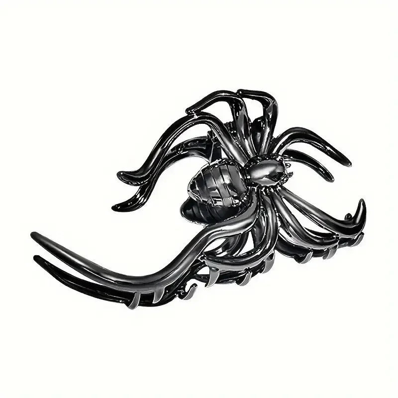 Lianfudai 2024 NEW Halloween Spider Skeleton Hair Claw Clips for Women Jewelry Accessories Black Silver Gold Large Barrette Party Headwear