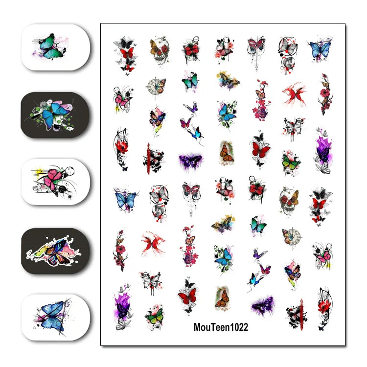 sengpan Hot Nail Mouteen1012 Disney Gothic Halloween Nail Sticker Nail Water Sticker for Nail Art Sticker Decal