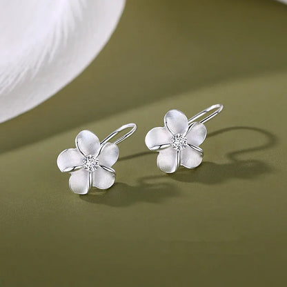 sengpan  Silver Vintage Flower Earrings For Women Trendy Earring Jewelry Prevent Allergy Party Accessories Gift