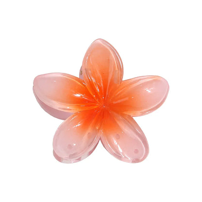 Lianfudai New Gradient Large Flower Acrylic Hair Clip for Women Sweet Hairpins Hair Claws Crab Clamp Barrettes Hawaiian Hair Accessories