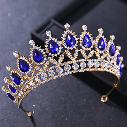 sengpan Baroque Bridal Crown Vintage Princess Queen Headwear Crystal Tiara For Women Wedding Crown Hair Dress Accessories Jewelry