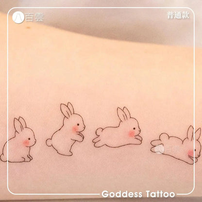 sengpan Cartoon Rabbit Temporary Tattoos for Women Arm Cute Art Tattoo Waterproof Tattoo Lasting Simplicity Sticker Tatuajes Temporales