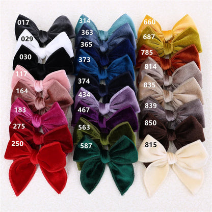 sengpan Small Velvet Fable Bow Hair Clips for Toddler Baby Girl Kids Christmas Velvet Hair Bow Alligator Clips Accessories