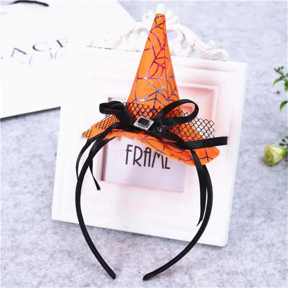 sengpan Witch Hat Hairbands Halloween Headwear Decoration For Children Girl Women Pumpkin Ghost Hair Accessories Cosplay Party Gifts