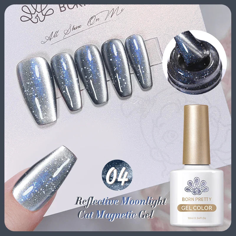 sengpan Super Holos Cat Magnetic Nail Gel Polish for Nails 10ml Soak Off Holographics Laser Gel Polish Auroras Glimmer Nails