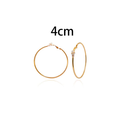 sengpan Round Circle Hoop Earrings Clip Without Piercing Women Gold Silver Stainless Steel Plating Rings Ear Clips Fashion Jewelry Gift