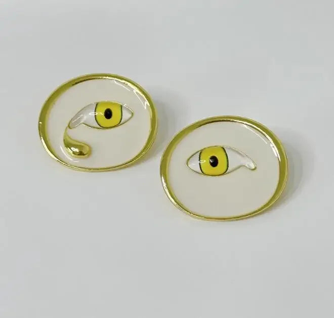 sengpan Vintage Ear Shape Pearl Ring Eye Earrings