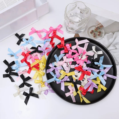 sengpan 8pcs Bowknot Hair Clips Sweet Ballet Ribbon Bow Hairpin Bang Clip Korean Girl Mini Grab Clips Female Headwear Hair Accessories