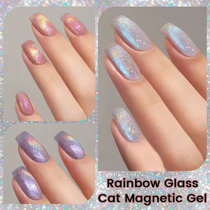 sengpan Super Holos Cat Magnetic Nail Gel Polish for Nails 10ml Soak Off Holographics Laser Gel Polish Auroras Glimmer Nails