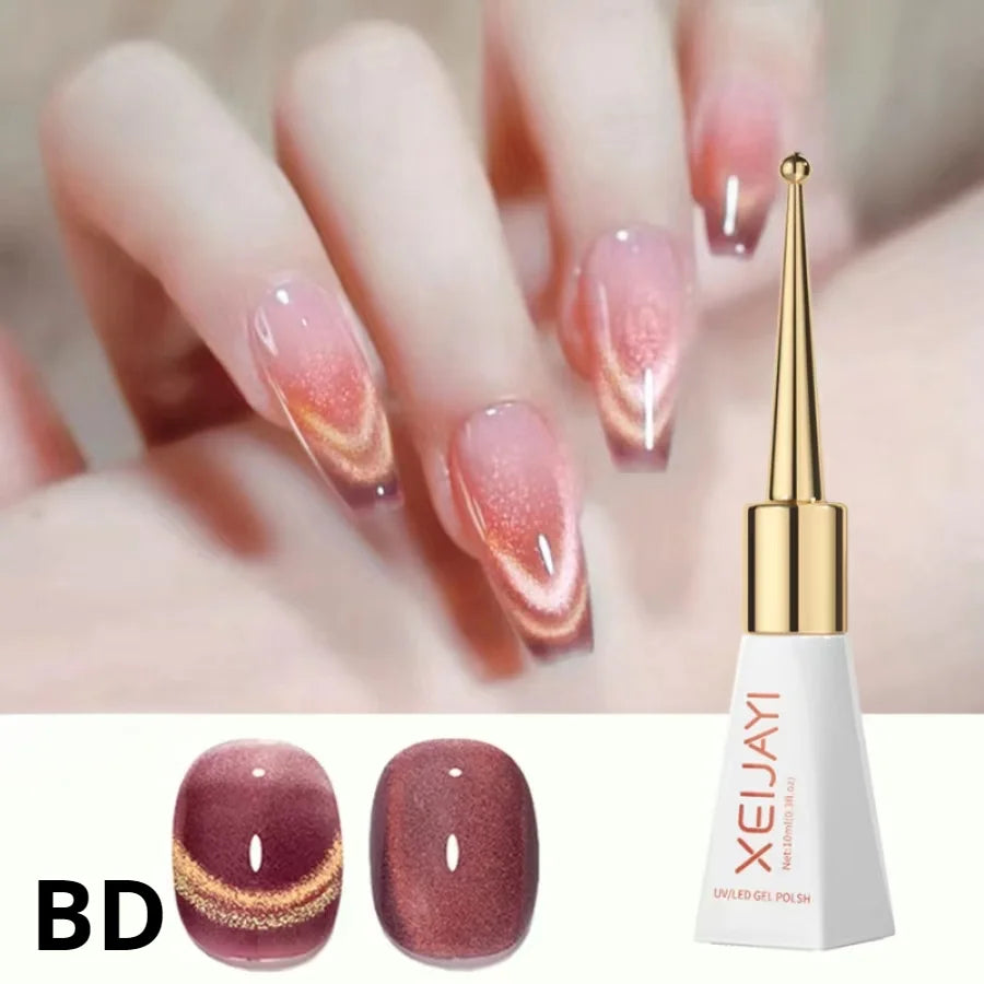 sengpan Magnetic Gel Purple Color Reflective Glitter Cat Eye Gel Polish 자석젤  Semi-permanent Nail Polish UV Venalisa for Manicure