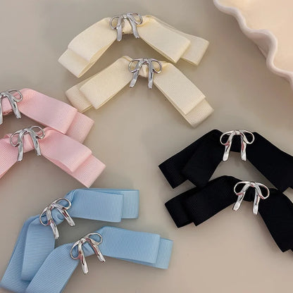 Dospita A pair hair accessories for girls women korean bow pins and clips kpop barrette ribbon new in popular sweets kawaii Cute fashion