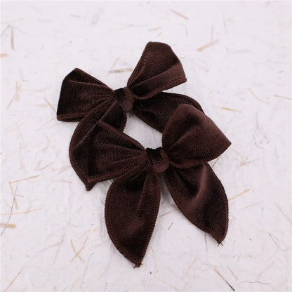 sengpan Small Velvet Fable Bow Hair Clips for Toddler Baby Girl Kids Christmas Velvet Hair Bow Alligator Clips Accessories