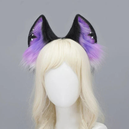 sengpan Handmade Faux Fur Plush Cat Deer Ear Headband Women Cartoon Cosplay Costume Ears Hair Hoop Halloween Party Role Play Hairband