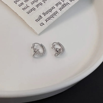 sengpan  Silver Color Korean Cross Cosmic Planet Saturn Stud Earrings for Women 2024 Wedding Party Jewelry Gift Korean Earring