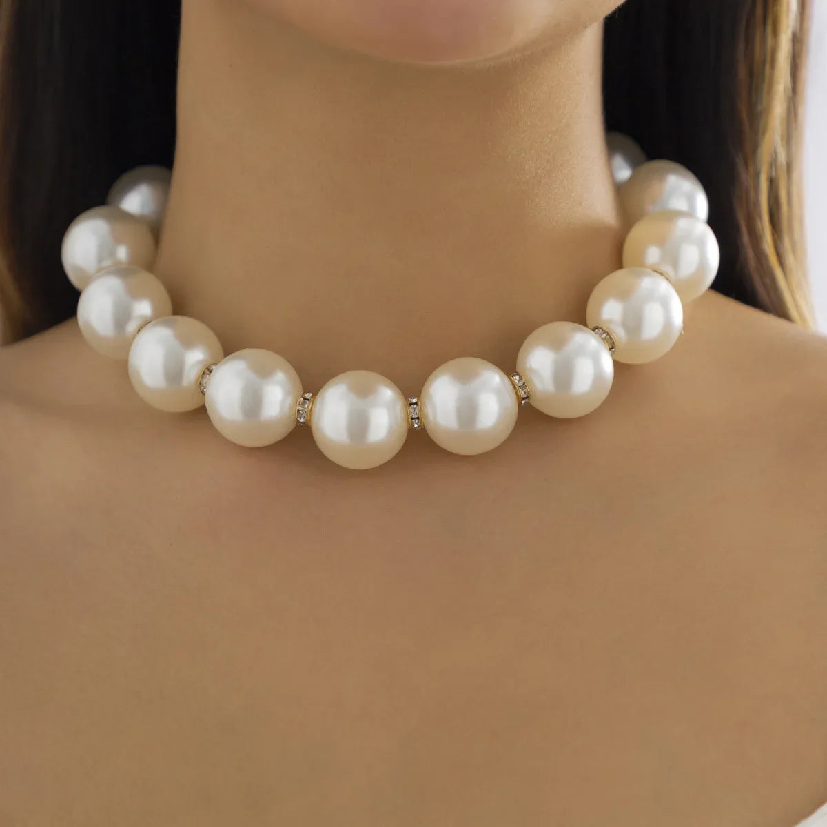 sengpan Multi-Layer White Imitation Pearl Necklace Bead  Chain Punk Ladies Wedding Short Clavicle Necklac Girl Charm Banquet Jewelry